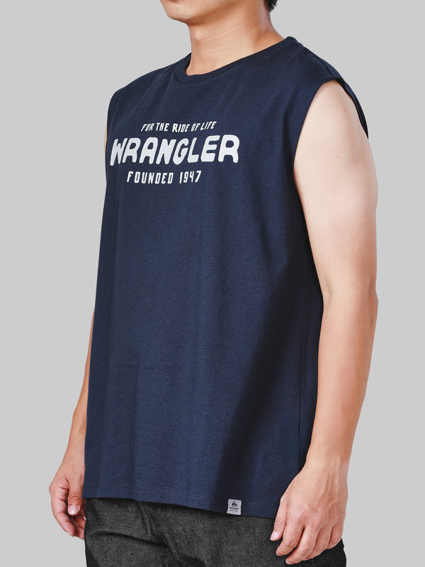 REGULAR FIT MEN'S SLEEVELESS TEE NAVY