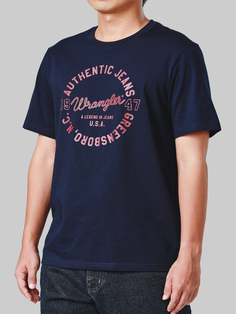 REGULAR FIT MEN'S TEE SHORT SLEEVE NAVY