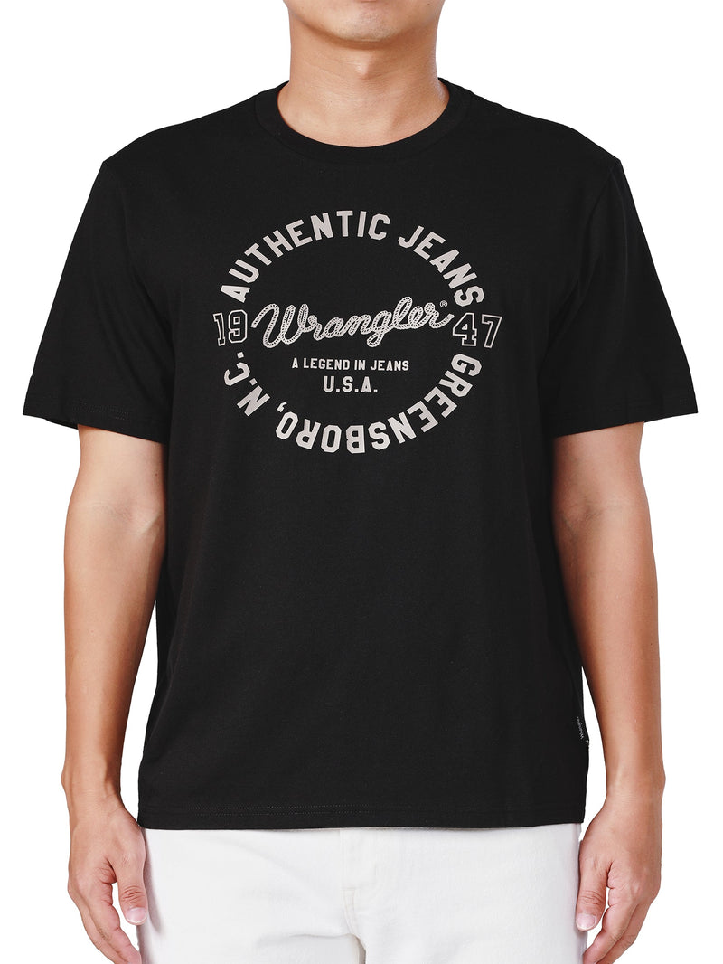 REGULAR FIT MEN'S TEE SHORT SLEEVE BLACK