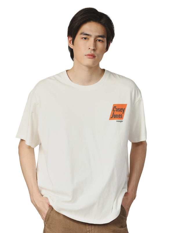 เสื้อยืดแขนสั้นผู้ชาย คอลเลคชั่น CASEY JONES OVERSIZE FIT สีครีม