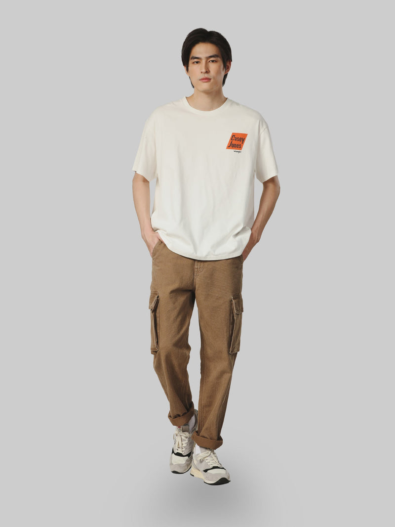 OVERSIZE FIT CASEY JONES COLLECTION MEN'S TEE SHORT SLEEVE OFF-WHITE