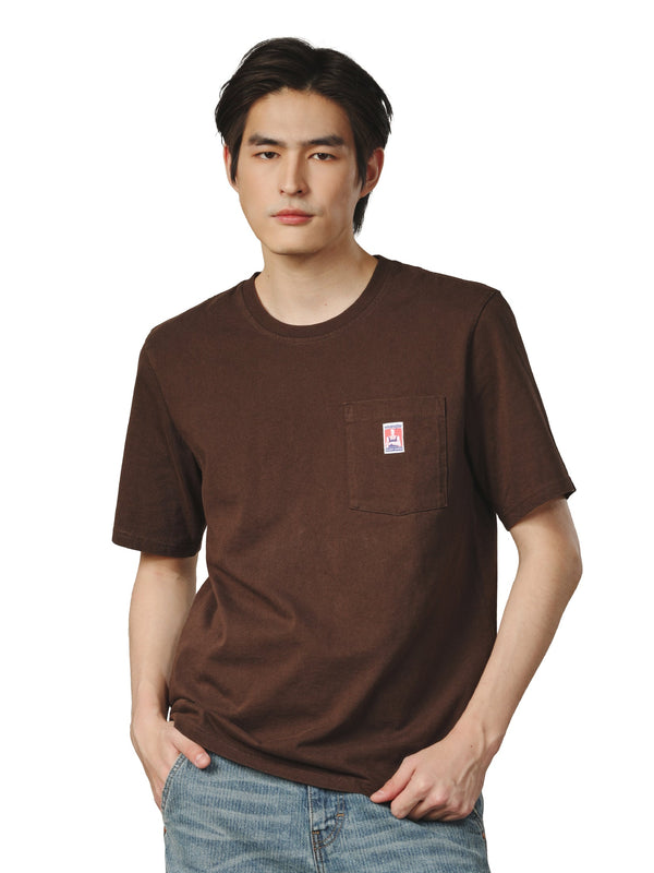 เสื้อยืดแขนสั้นผู้ชาย คอลเลคชั่น CASEY JONES ทรงตรง สีน้ำตาล