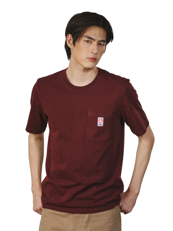 เสื้อยืดแขนสั้นผู้ชาย คอลเลคชั่น CASEY JONES ทรงตรง สีแดง
