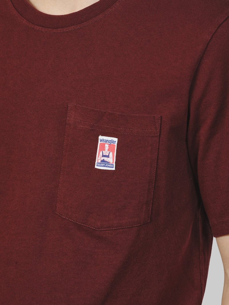 เสื้อยืดแขนสั้นผู้ชาย คอลเลคชั่น CASEY JONES ทรงตรง สีแดง