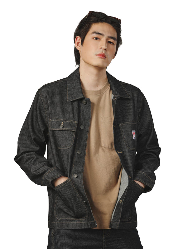 เสื้อแจ็คเก็ตผู้ชาย คอลเลคชั่น CASEY JONES WORKWEAR FIT สียีนส์ผ้าดิบ