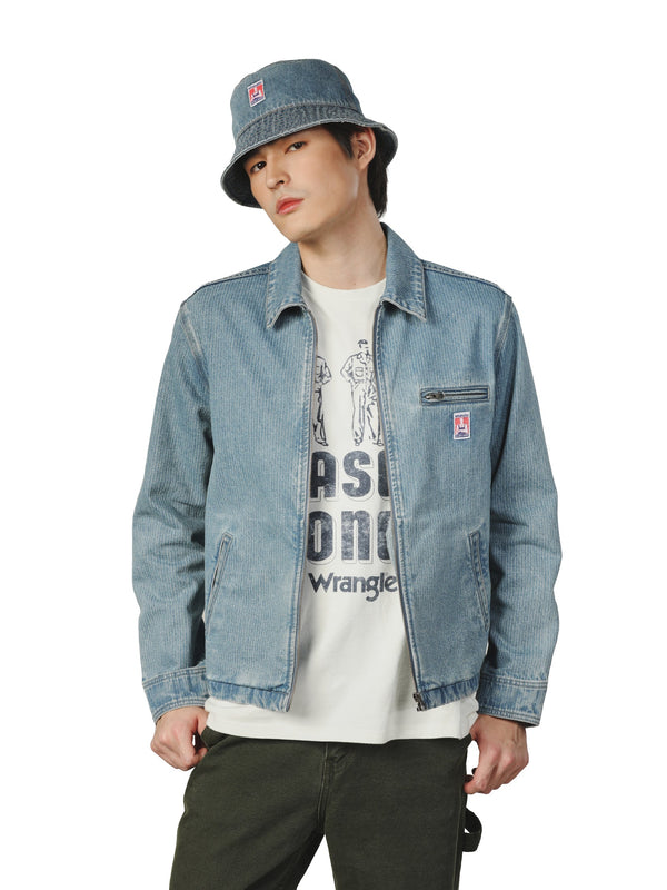 เสื้อแจ็คเก็ตผู้ชาย คอลเลคชั่น CASEY JONES ทรงตรง สียีนส์อ่อน