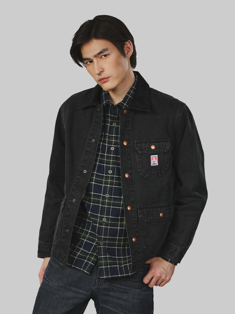 เสื้อแจ็คเก็ตผู้ชาย คอลเลคชั่น CASEY JONES WORKWEAR FIT สีดำ