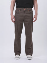 กางเกงขายาวผู้ชาย MWZ FIT เอวกลาง ทรงตรง สีน้ำตาล