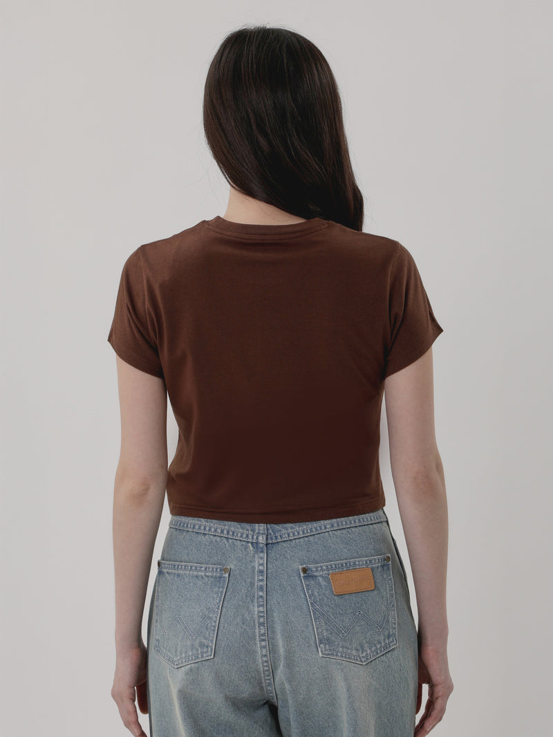 SLIM FIT EVERYDAY WITH WRANGLER COLLECTION WOMEN'S SHORT SLEEVE T-SHIRT BROWN