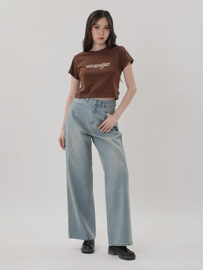 SLIM FIT EVERYDAY WITH WRANGLER COLLECTION WOMEN'S SHORT SLEEVE T-SHIRT BROWN