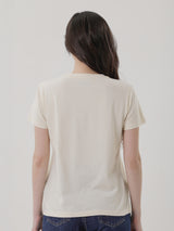 เสื้อยืดแขนสั้นผู้หญิง ทรงตรง สีเหลือง