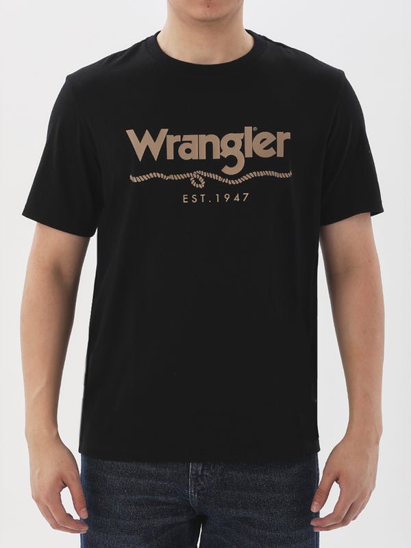 REGULAR FIT MEN'S SHORT SLEEVE T-SHIRT BLACK