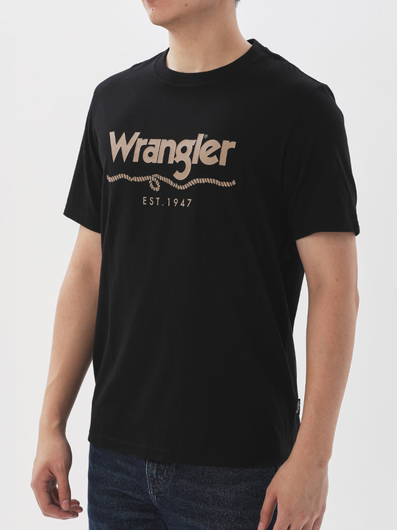 REGULAR FIT MEN'S SHORT SLEEVE T-SHIRT BLACK