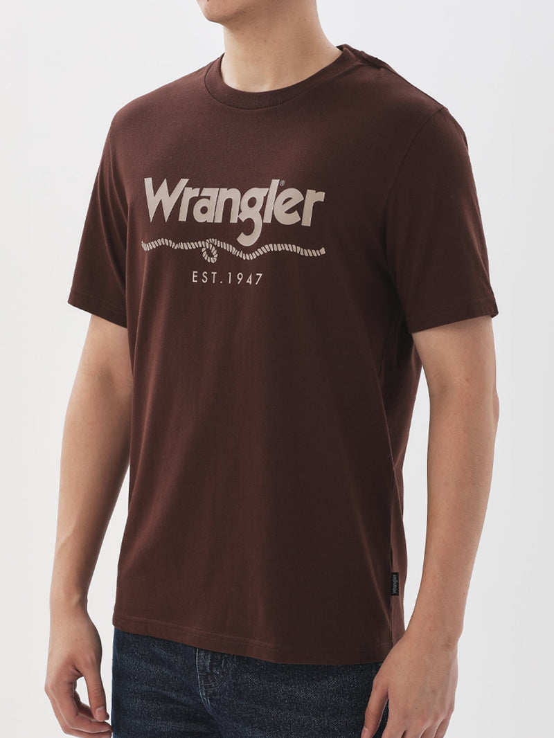 REGULAR FIT MEN'S SHORT SLEEVE T-SHIRT BROWN