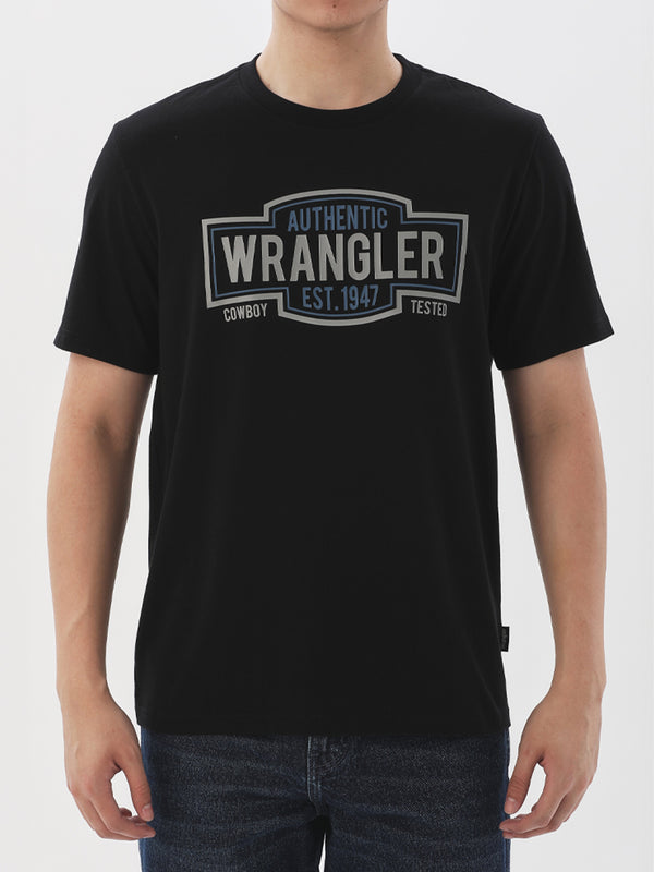 REGULAR FIT MEN'S SHORT SLEEVE T-SHIRT BLACK