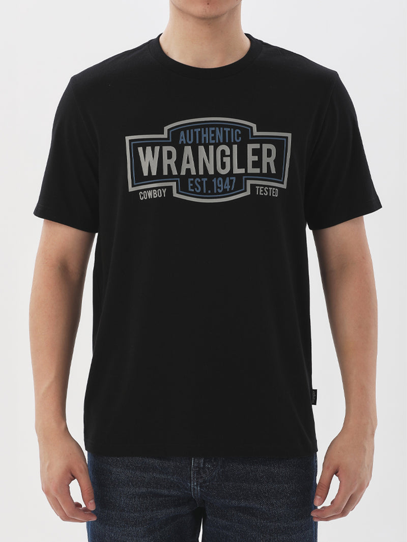 REGULAR FIT MEN'S SHORT SLEEVE T-SHIRT BLACK