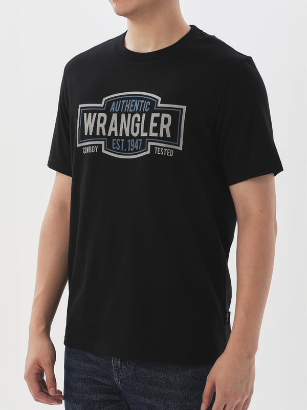 REGULAR FIT MEN'S SHORT SLEEVE T-SHIRT BLACK