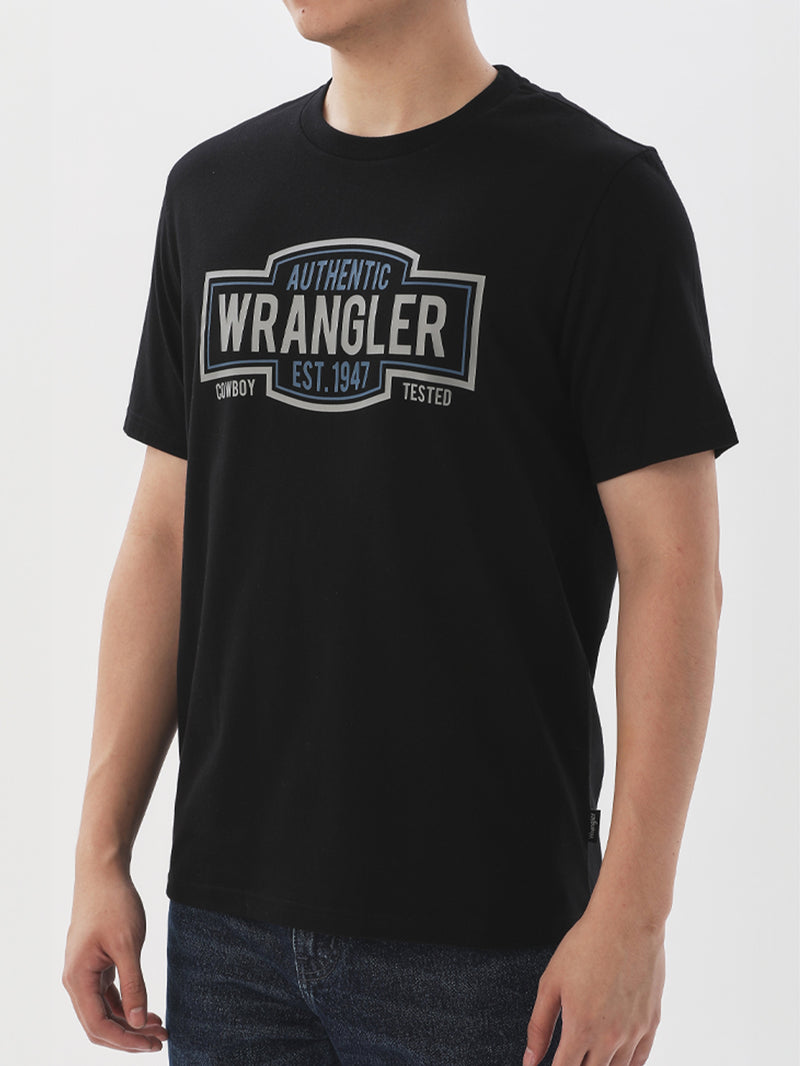 REGULAR FIT MEN'S SHORT SLEEVE T-SHIRT BLACK
