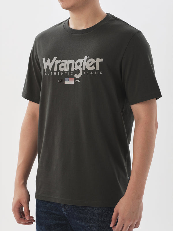 REGULAR FIT MEN'S SHORT SLEEVE T-SHIRT OLIVE GREEN