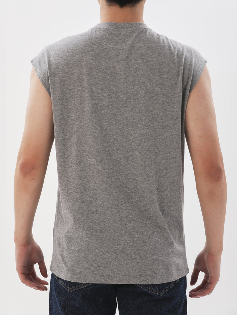 REGULAR FIT MEN'S SLEEVELESS T-SHIRT GREY
