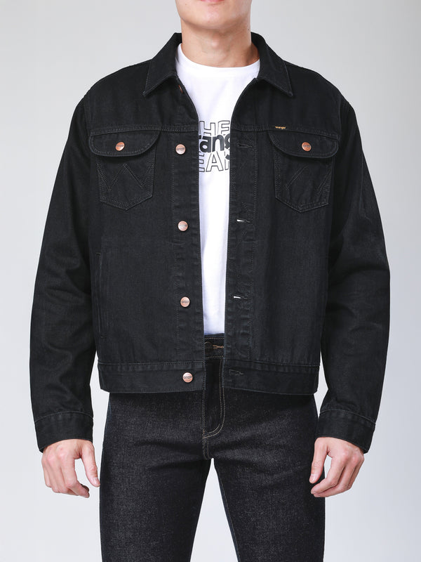 เสื้อแจ็คเก็ตผู้ชาย ทรงตรง สีดำ