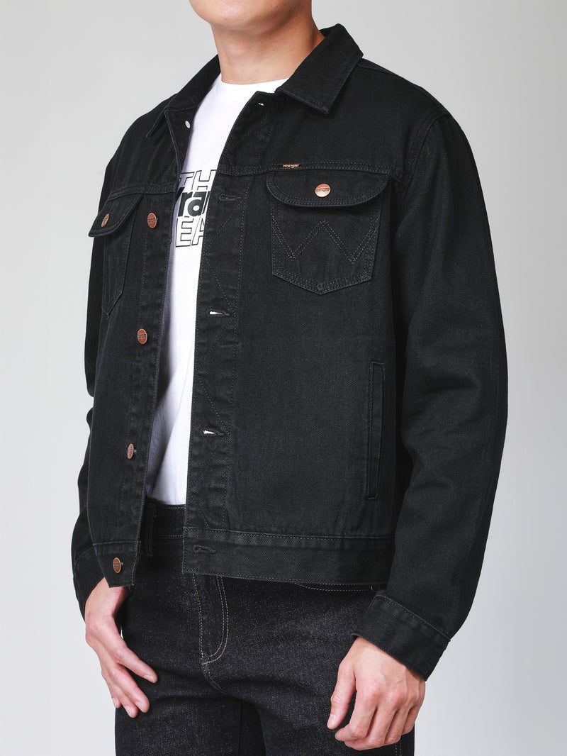 เสื้อแจ็คเก็ตผู้ชาย ทรงตรง สีดำ