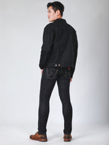 เสื้อแจ็คเก็ตผู้ชาย ทรงตรง สีดำ