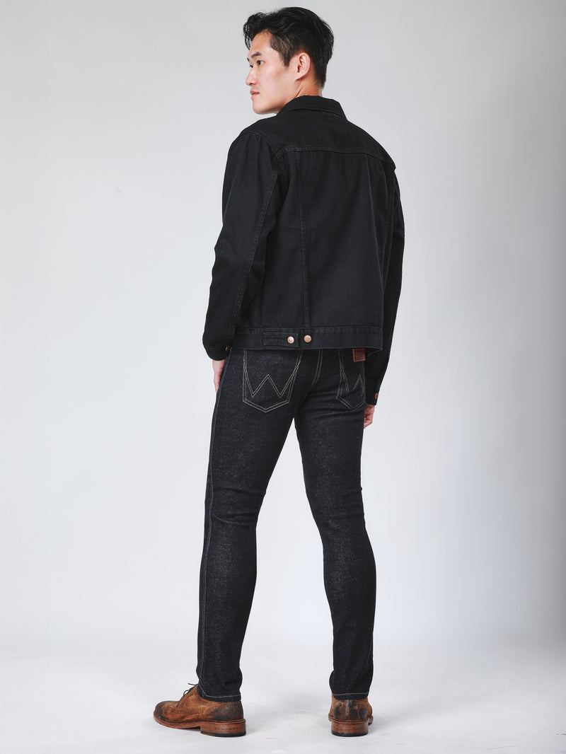 เสื้อแจ็คเก็ตผู้ชาย ทรงตรง สีดำ