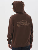 เสื้อฮู้ดดี้มีซิปผู้ชาย ทรงตรง สีน้ำตาล