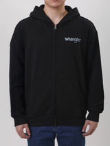 เสื้อฮู้ดดี้มีซิปผู้ชาย ทรงตรง สีดำ