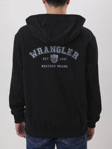 เสื้อฮู้ดดี้มีซิปผู้ชาย ทรงตรง สีดำ