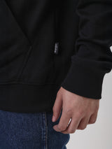 เสื้อฮู้ดดี้มีซิปผู้ชาย ทรงตรง สีดำ