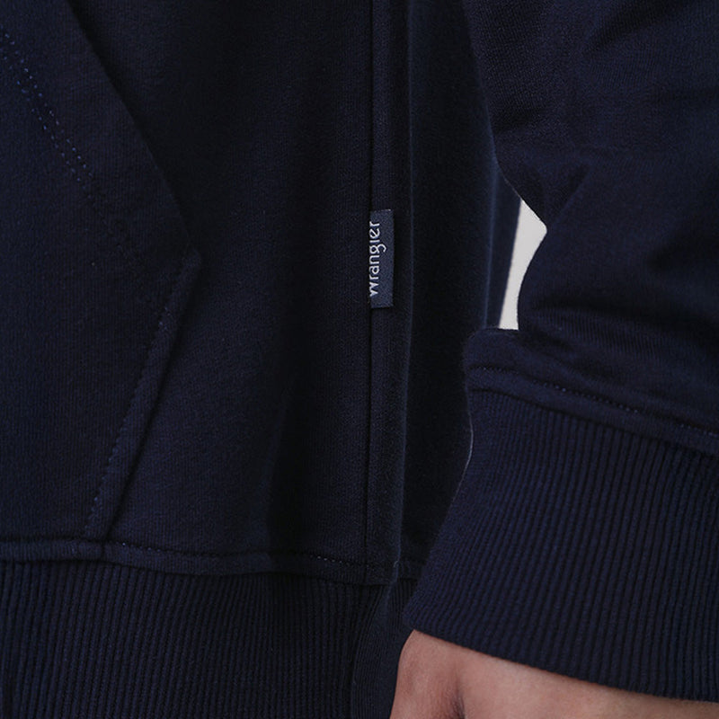 เสื้อฮู้ดดี้มีซิปผู้ชาย ทรงตรง สีกรมท่า