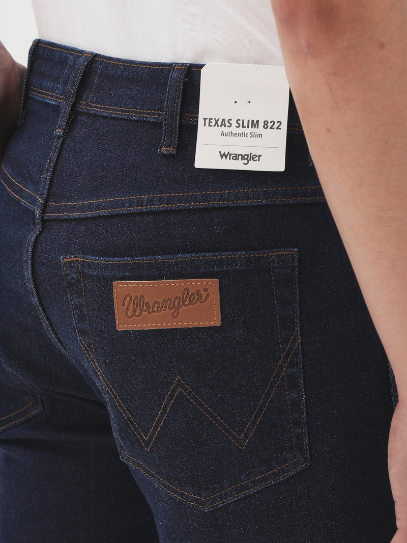 กางเกงยีนส์ผู้ชาย TEXAS SLIM FIT เอวกลาง ทรงเข้ารูป สีดำ