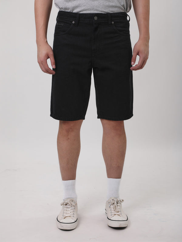 TEXAS SHORTS FIT MID RISE MEN'S DENIM SHORT BLACK