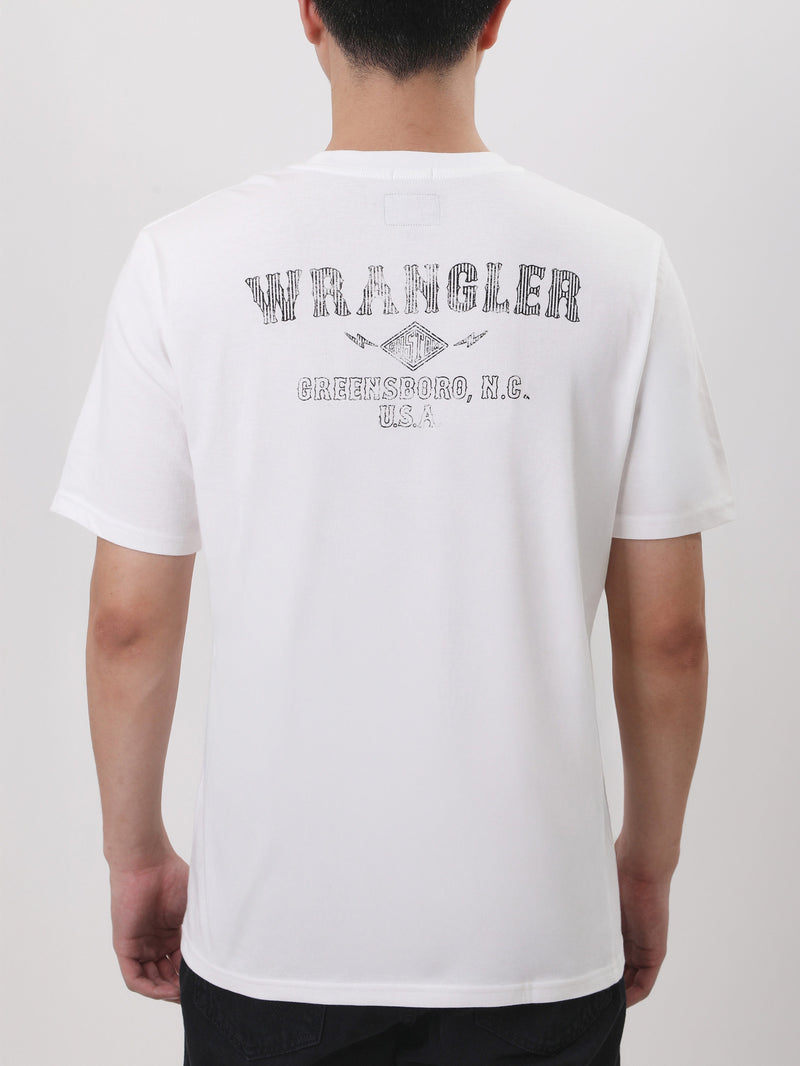 เสื้อยืดแขนสั้นผู้ชาย ทรงตรง สีขาว