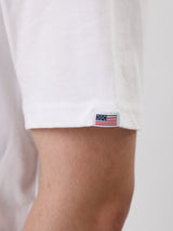 เสื้อยืดแขนสั้นผู้ชาย ทรงตรง สีขาว