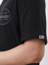 เสื้อยืดแขนสั้นผู้ชาย ทรงตรง สีดำ