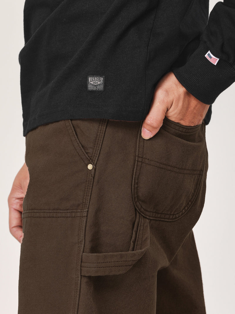 เสื้อยืดแขนยาวผู้ชาย คอลเลคชั่น BIKER LOOK ทรงตรง สีดำ