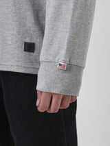 เสื้อยืดแขนยาวผู้ชาย ทรงตรง สีเทา