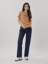 กางเกงยีนส์ผู้หญิง คอลเลคชั่น EVERYDAY WITH WRANGLER SUNSET FIT เอวกลาง ทรงตรง สียีนส์เข้ม