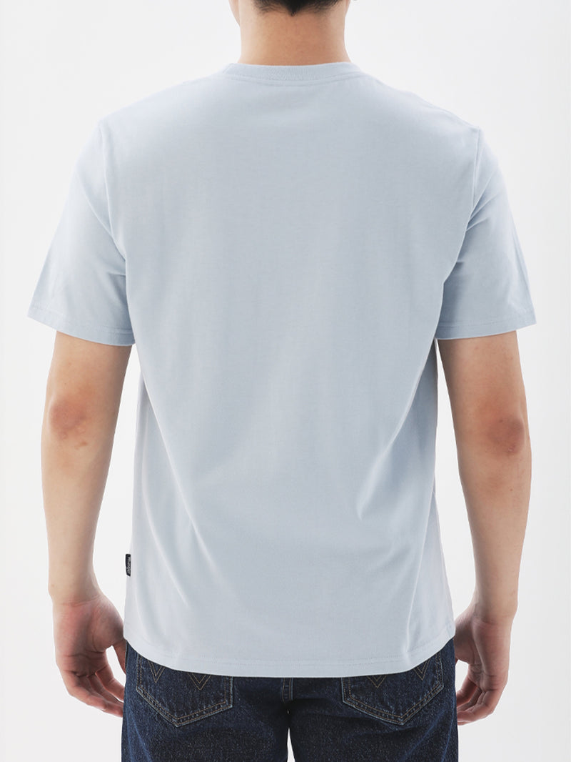 เสื้อยืดแขนสั้นผู้ชาย ทรงตรง สีฟ้า