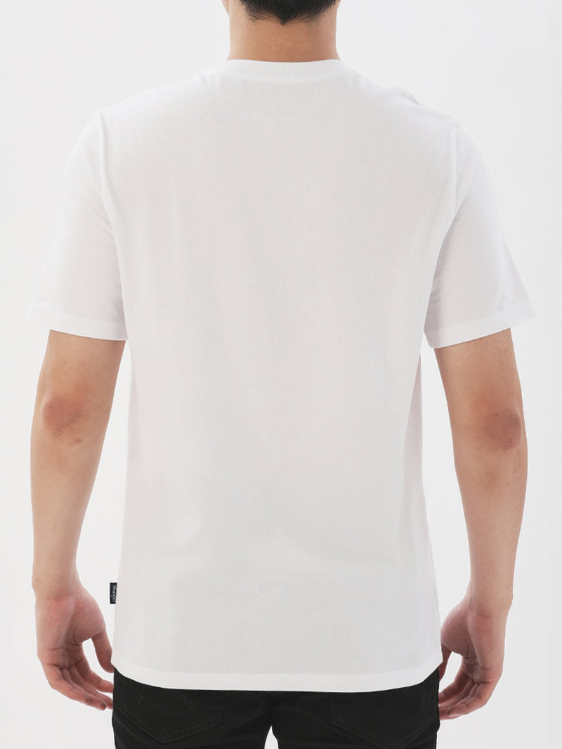 เสื้อยืดแขนสั้นผู้ชาย ทรงตรง สีขาว