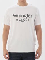 เสื้อยืดแขนสั้นผู้ชาย ทรงตรง สีขาว