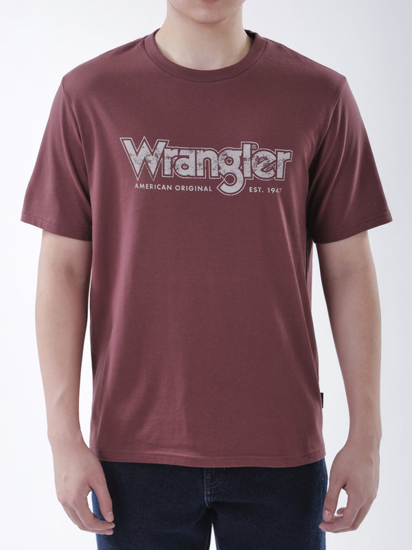 เสื้อยืดแขนสั้นผู้ชาย ทรงตรง สีแดง