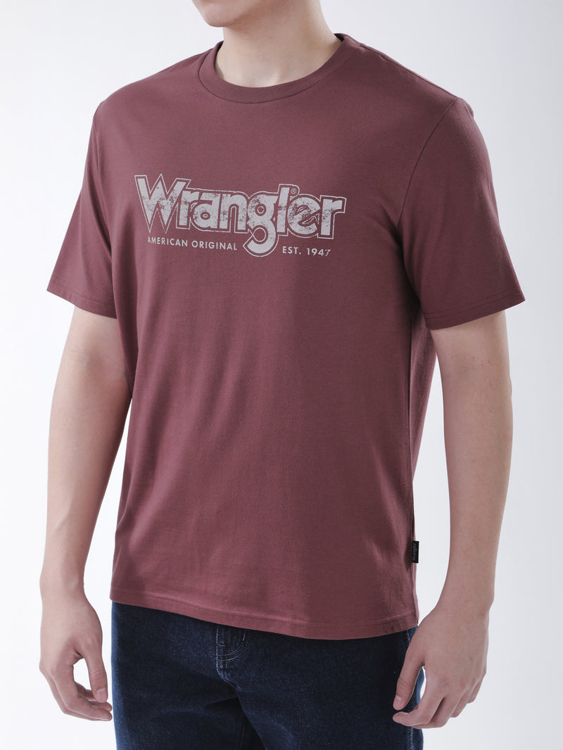 เสื้อยืดแขนสั้นผู้ชาย ทรงตรง สีแดง