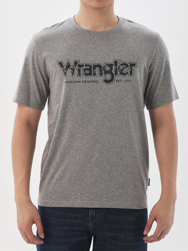 เสื้อยืดแขนสั้นผู้ชาย ทรงตรง สีเทา