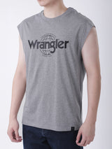 เสื่อยืดแขนกุดผู้ชาย ทรงตรง สีเทา