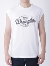 REGULAR FIT MEN'S SLEEVELESS T-SHIRT WHITE