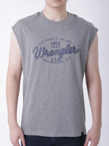 เสื่อยืดแขนกุดผู้ชาย ทรงตรง สีเทา